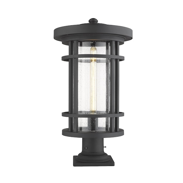 Z-Lite Jordan 1 Light Outdoor Pier Mounted Fixture, Black And Clear Seedy 570PHXL-533PM-BK - main